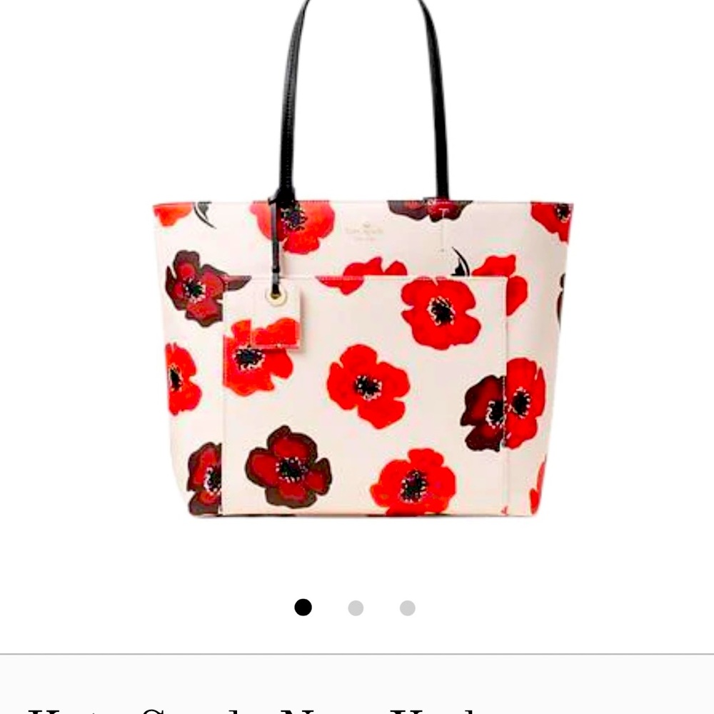 Brand new authentic Kate Spade medium tote Hyde lane poppies Riley tote
